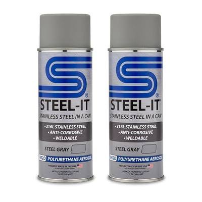 Steel-It 1002D Polyurethane Aerosol, Industrial Paint Coatings, Weldable, Easy to Apply - Steel Gray (2 Pack)