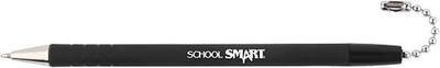 School Smart Rubberized Counter Pen Refill, Medium Tip, Black Ink/Barrel (Pack of 6)