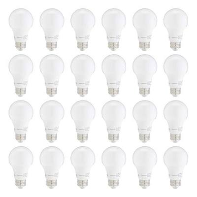 Amazon Basics A19 LED Light Bulbs, 60W Equivalent, Daylight White 5000K, Non-Dimmable, Energy Efficient 9W, E26 Base, 10,000 Hour Lifetime, 24-Pack