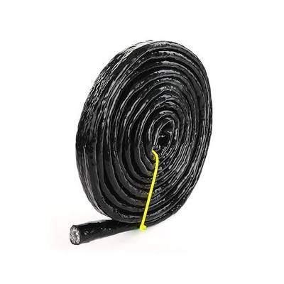 AC PERFORMANCE 1/2" ID Silicone Coated Fiberglass Heat Shielded Fire Sleeve for Hose Lines & Electrical Wiring, Black, 10 Feet