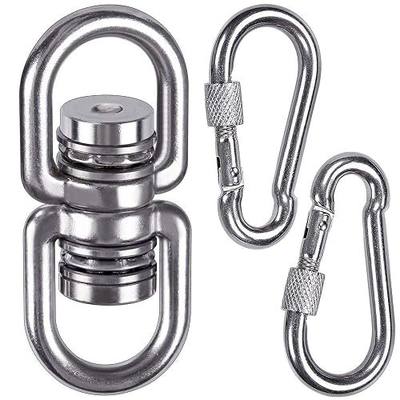 SELEWARE Heavy Duty Bearing Swing Swivel, 360° Rotational Hanging Accessory with 2 Quick Connect Buckles, Ideal for Tree Swing, Hammock Chair, Yoga, Kids Tire Swivel, Heavy Bag Swivel, 1200LB Capacity