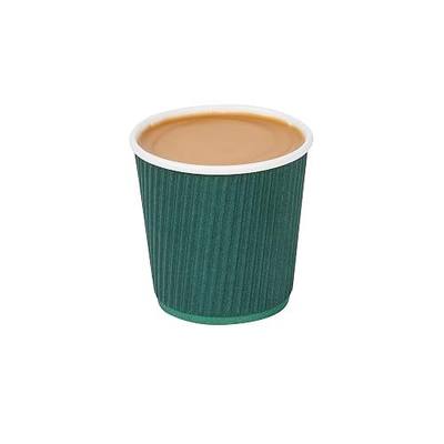 4 oz Forest Green Paper Coffee Cup - Ripple Wall