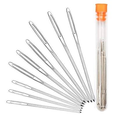 Large-Eye Blunt Needles, Hekisn Stainless Steel Yarn Knitting Needles, Sewing Needles, Crafting Knitting Weaving Stringing Needles,Perfect for Finishing Off Crochet Projects (9 Pcs)