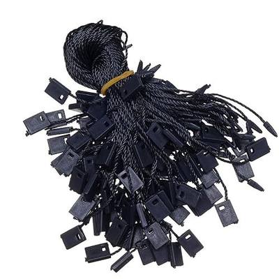7 Inch 1000Pcs Black Hang Tag String Snap Lock Pin Loop Fastener Hook Ties, Easy and Fast to Attach