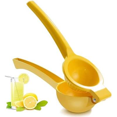 Y-ME Manual Juicer Citrus Lemon Squeezer, Fruit Juicer Lime Press Metal, Professional Hand Juicer Kitchen Tool(Yellow)