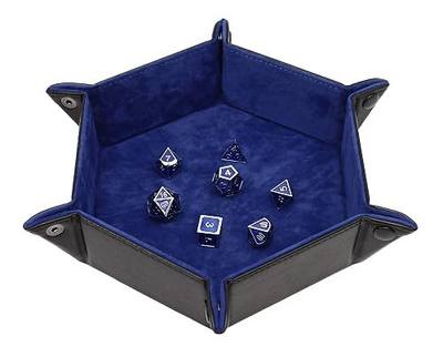 Forged Dice Co. Dice Tray Portable Folding Dice Rolling Tray for use as DND Dice Tray D&D Dice Tray or Dice Game 6.5 Inch Quiets Rolling Metal Dice - Stronger Snaps Hold Tighter Than Other Dice Trays