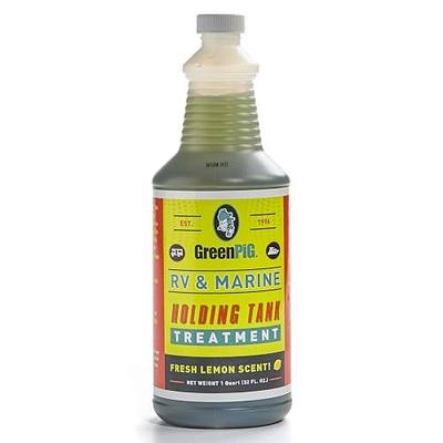 GREEN PIG RV and Marine Holding Tank Treatment, Breaks Down Waste, Eliminates Odors, Environmentally Friendly, Motorhome Accessories Must Have, 1 Quart | Breaks Down Waste, Eliminates Odors, Environmentally Friendly, Motorhome Accessories Must Have