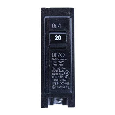 Eaton Cutler-Hammer Single-Pole BR Type Circuit Breaker, 20-Amp, 120/240-Volt