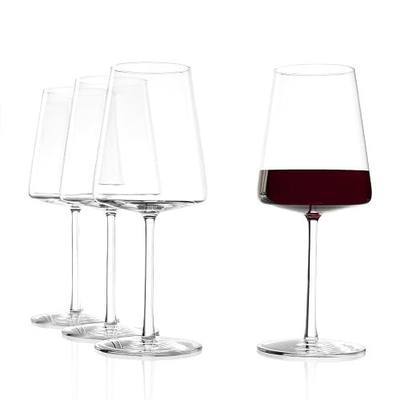 Stölzle Lausitz Red Wine Glasses Power Set of 4, 17 1/2 oz – Premium Glasses for Full-Bodied Wines – Modern Red Wine Glasses with Angular Design for Maximum Flavor – Dishwasher- & Break-Resistant