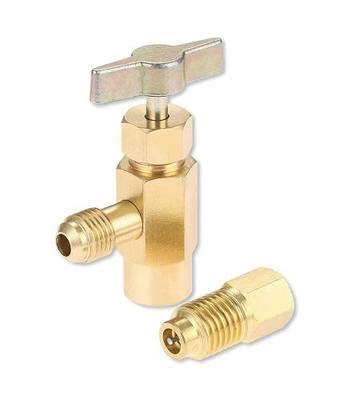Aupoko R134A Self-Sealing Can Tap with R134A Tank Adapter, 1/2" Acme to 1/4" SAE Refrigerant Can Bottle Tap Opener with 1/4" SAE Female and 1/2" Acme Male Adapter for Refilling Automotive AC System