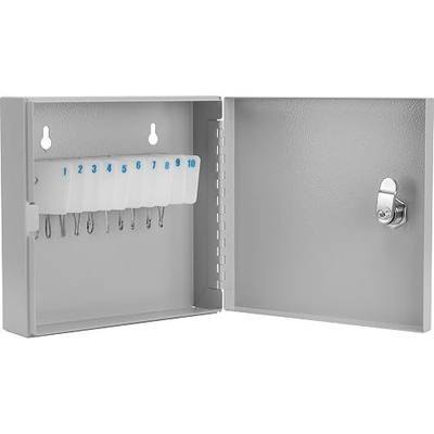 Barska 10-Position Key Cabinet Lock Box with Key Lock – Numbered Hooks, White Tags, Steel Wall Mount Organizer for Home, Office, or Property Use
