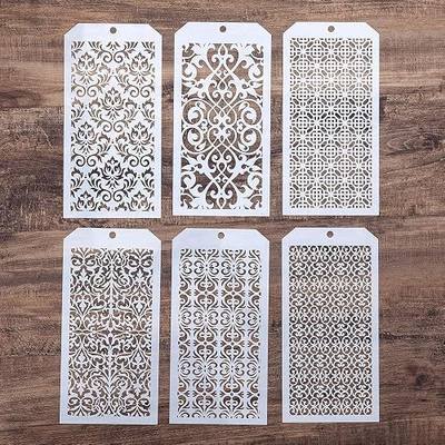 DIY Decorative Stencil Template for Scrapbooking Painting on Wall Furniture Crafts,Set of 6 (Damask)