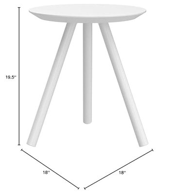 Chillon End Table, White