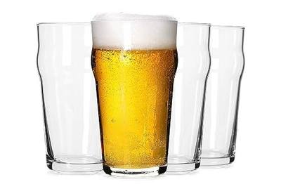 LUXU Pint Glasses,20oz British Beer Glass,Easy to Stack Beer Glasses | Drinking Glasses Made for Cold Beverages,4pc Beer Glass,Pilsner Glasses,IPA Beer Glass. Glassware Beer Cup,Beer Gifts for Men