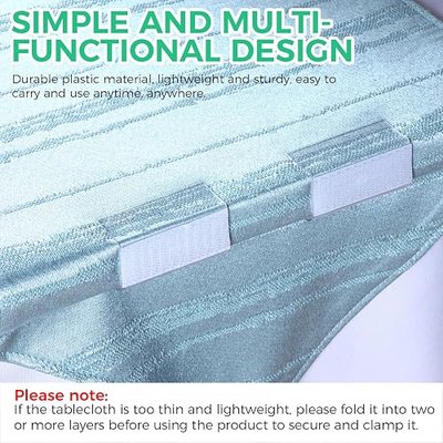 Boao 50 Pcs Clear Table Skirting Clips, Tablecloth Clip for 3/4 to 1 in | Plastic Hook and Loop Design, Clip on Table Skirt, Fits 3/4-1 in Edge, Indoor Outdoor Camping