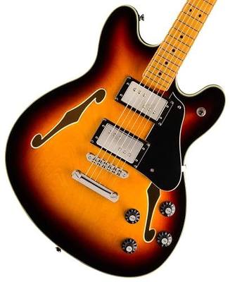 Squier Classic Vibe Starcaster Electric Guitar, Semi-Hollow, Sunburst | Beginner-friendly semi-hollow body, warm vintage tone, maple fingerboard, 2-year warranty, affordable Fender Squier quality