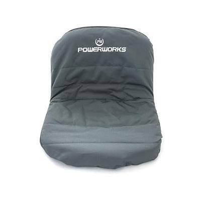 POWERWORKS Weatherproof Deluxe Riding Lawn Mower Seat Cover, Medium, Black | For Seats 12.4-14.1" High, 600D Oxford Cloth,Storage Pockets, Non-slip Cushioned Surface, Weatherproof Lawn Tractor Cover