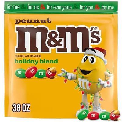 M&M'S Peanut Christmas Candy, Chocolate Christmas Stocking Stuffers, Red and Green Candy Bulk 38 oz Bag