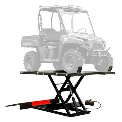 64" W UTV Lift Table, 2,500 lb, Air/Hydraulic, ATV Motorcycle, Black Widow