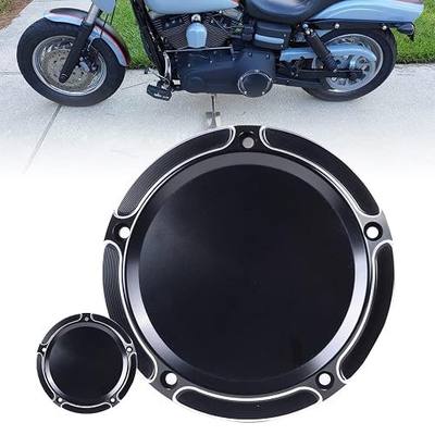 Goldfire 5 Hole Derby Timer Cover and Points Covers Fits for Harley 1999-2014 Big Twin Cam Touring Road King Electra Glide FLHR FLHX FXST Dyna (Black)