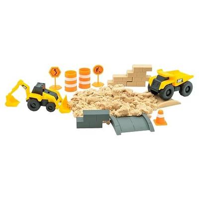 CAT Construction Toys, Dig N' Build Dirt Playset with 10 Oz of Compound, 2 Little Machine Vehicles, Ages 3+