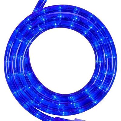 Wintergreen Lighting 18ft 216 LED Commercial Grade Blue Rope Light, LED Flexible Rope String Light Outdoor – LED Rope Bedroom Light, 120V, ½ Inch, 2-Wire – Rope Light Clips and Power Cord Included