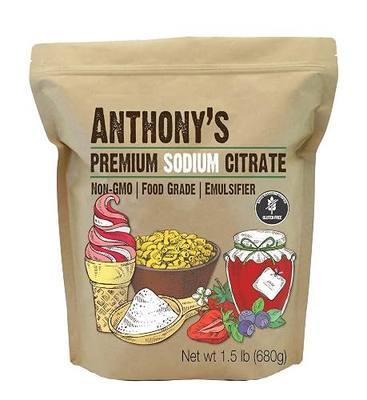 Anthony's Sodium Citrate Powder, 1.5 lb, Non GMO, Food Grade, Emulsifier