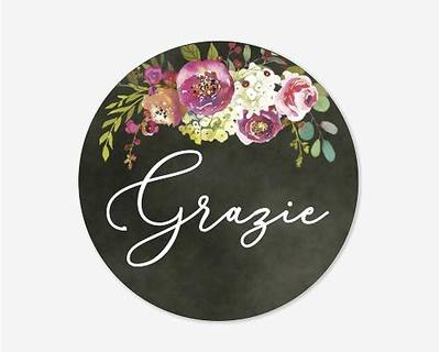 Grazie Stickers, Italian Wedding and Bridal Shower Event Favor Labels (#379-012-T004)