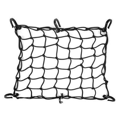 15"x15" Motorcycle Cargo Net Stretches to 30"x30" with 6 Hooks 2''x2'' Mesh for Motorcycle Motorbike Bikes