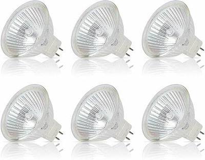 Simba Lighting Halogen MR16 20W 12V Light Bulbs, GU5.3 Base, 2700K, 6 Pack | Landscape, Track Lights, Fiber Optics, Desk Lamps, BAB C Spotlights with Glass Cover, Bi Pin Base, Warm White Dimmable