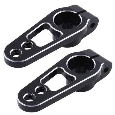 Hobbypark Metal Aluminum 25T Servo Horn Low Profile Servo Steering Arms for 1/10 RC Drift Car On Road Touring Accessories,2Pieces (Black)