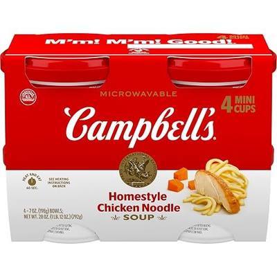 Campbell’s Homestyle Chicken Noodle Soup, 7 oz Bowl (4 Pack)