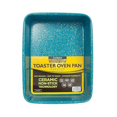 casaWare 8 x 6 x 1.75-Inch Toaster Oven Ultimate Series Commercial Weight Ceramic Non-Stick Coating Pan (Blue Granite)