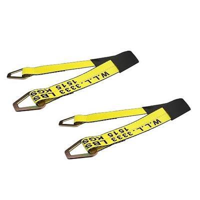 2 Pack 48" Yellow Axle Tie Downs Cargo Secure Heavy Duty