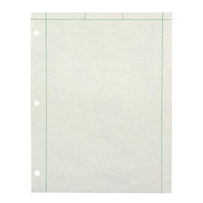 Amazon Basics Engineering Computation Pad, 8.5" x 11", 5x5 Graph Paper for Drafting, Quad/Margin Rule, 3-Hole Punched, 100 Sheets, Green Tint