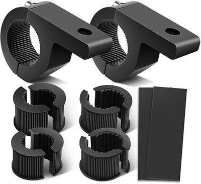 Nilight - 90027B 2PCS LED Light Bar Horizontal Bar Clamp Mounting Kit Fit on 0.75" 1" 1.25" Bull Bars Roof Racks Roll Cages for ATV UTV and Trucks, 2 Years Warranty