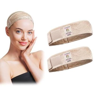 Dreamlover Wig Grip Band, Non-Slip 2 PCS Adjustable Headband for Wigs, Nude | No Glue Needed, Product Edges, All-Day Wear, for Headscarf & Hats, Time-Saving, Washable, Daily Use, Velvet