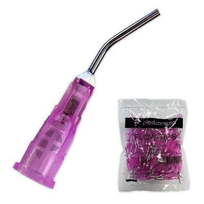 200 18 Gauge Dental Pre Bent Dispensing Needle Etch Tips - Blunt Disposable Oral Irrigation Flow & Applicator Tips - (Pink) by PlastCare USA