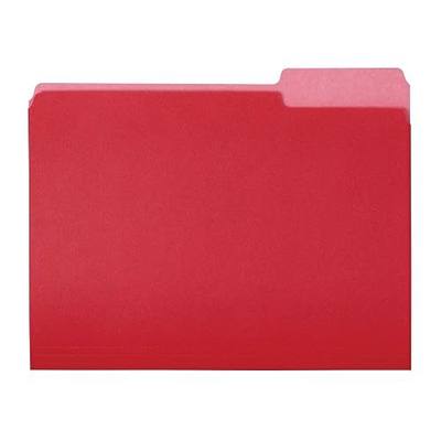 Amazon Basics File Folders for Organization, Letter Size, 1/3 Cut Tab, Red, 36-Pack
