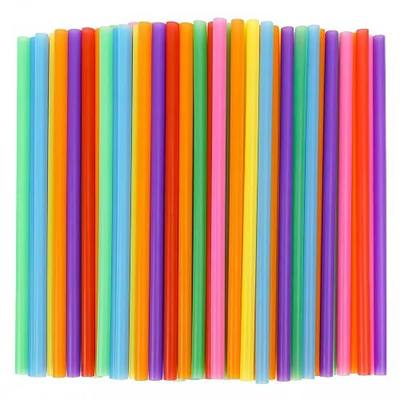 Tomnk 120 Pack Smoothie Straws, 10.3 Inches Straws Disposable, Milkshake Plastic Straws in Assorted Bright Colors