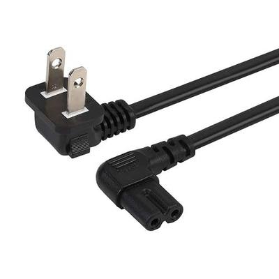 6FT LCD TV Power Cord, Plugrand 90 Degree Angled 2Prong Figure 8 Power Cord