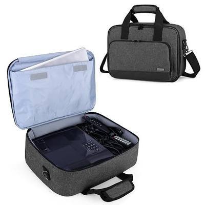 LUXJA Projector Large Bag with Protective 15.6" Laptop Sleeve, Black | Projector Carrying Case with Accessories Pockets,16 x 11.5 x 5.75 Inches