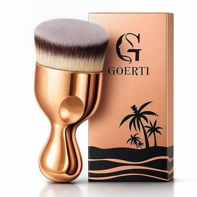 Angled Kabuki Foundation Brush – High-Density Face & Body Blending Makeup Brush for Liquid Foundation, Bronzing Lotion, Concealer, Powder, Cream, Contouring, Streak-Free Self Tanner Applicator