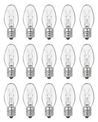 OuuKoo Salt Lamp Bulbs - 15 Watt Light Bulbs for Scentsy Wax Warmer - C7 Replacement Bulbs for Plug in Wax Diffuser- Warmwhite - Dimmable,15 Packs