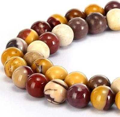 HAAMIIQII 45pcs 8mm Natural Mookaite Jasper Stone Beads Round Loose Gemstone Beads for Jewelry Making Strand 15 Inch