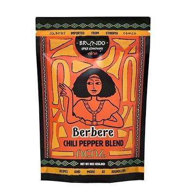 Brundo Spice's Imported Ethiopian Berbere Chili Pepper Blend (8 oz) | Authentic Berbere & All Natural East African Seasoning | Naturally Craft | No Preservatives | Made and Imported from Ethiopia | (8oz)