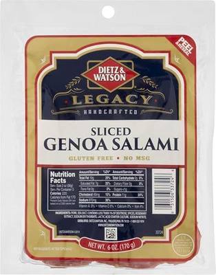 Dietz & Watson Sliced Genoa Salami, 6 oz