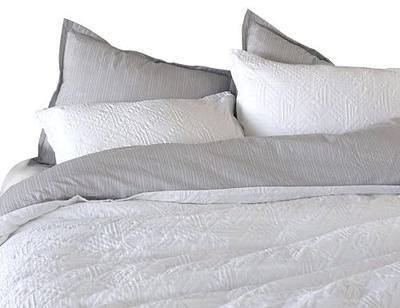 meadow park Woven Texture Jacquard Duvet Cover Set, 100% Cotton, Pre-Washed, Soft & Cozy, Light Weight Matelasse, Modern Geo Design Bedding Set, Queen, White…