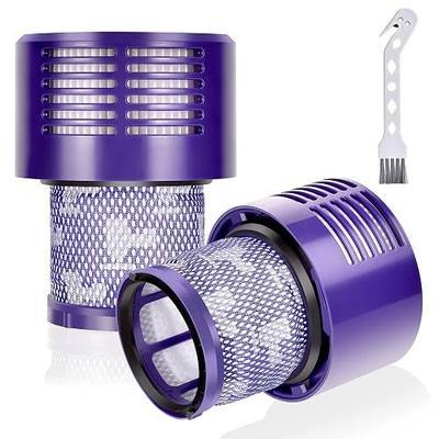 Leadaybetter Vacuum Filter Replacements for Dyson V10 Cyclone Series, V10 Animal, V10 Absolute, V10 Total Clean, SV12, SV27, Part No. 969082-01 (2 Pack Filters and 1 Clean Brush)