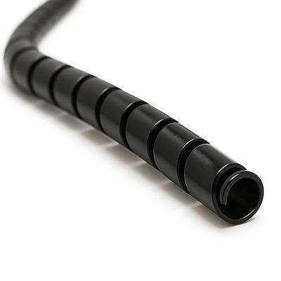 Electriduct 1/2 Inch Heavy Duty Spiral Wrap HDPE Flexible Plastic Cable Sleeve Hose Protector 10 Feet - Black
